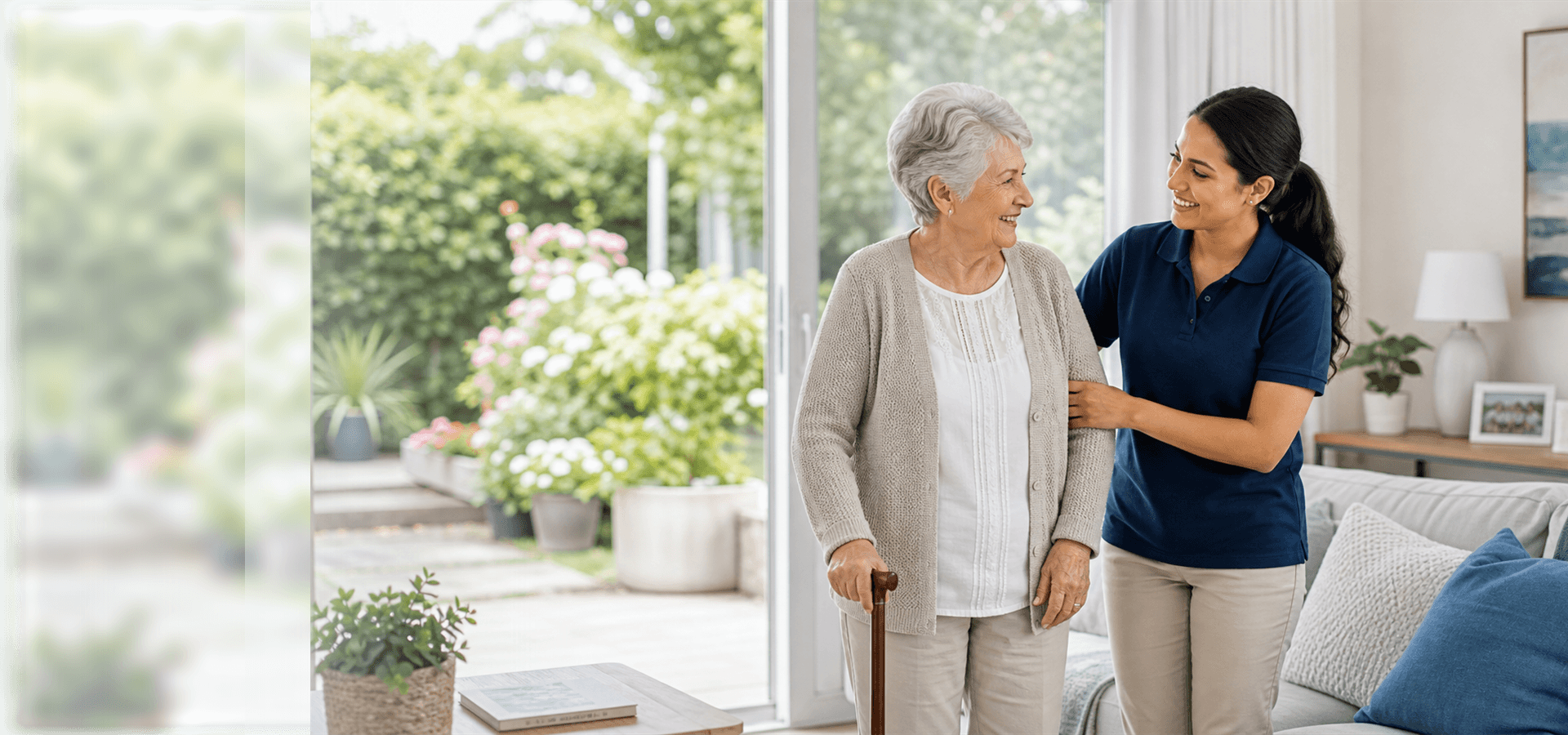 Older adult receiving respectful in-home aged care support