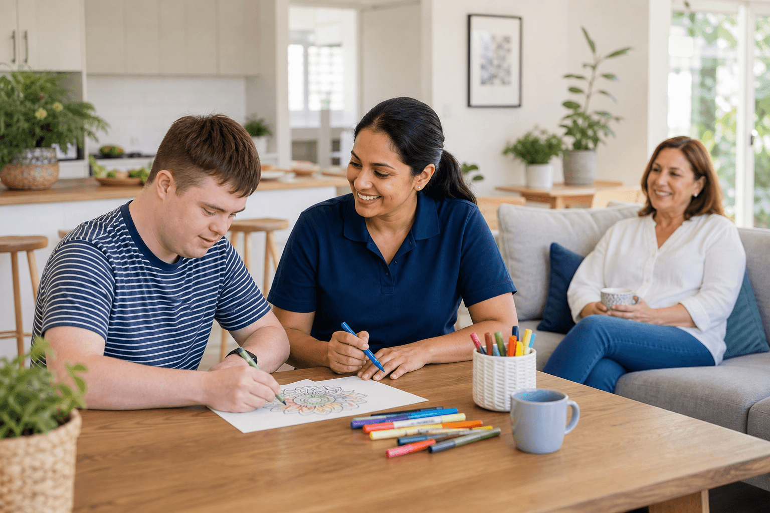 Family receiving calm respite support